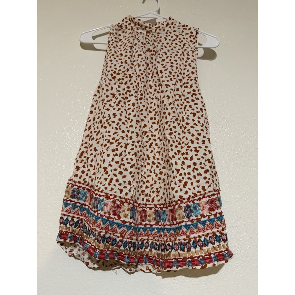Savannah Jane Sleeveless‎  Embroidered Blouse Women's Size Small